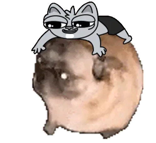 Merci Dancing Cat on Dog Meme Sticker