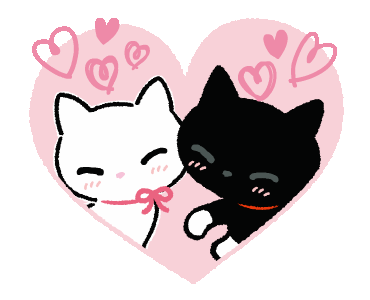 Kutsushita Nyanko: Cute Cat Couple Heart Sticker