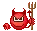 Pixel Art Devil Giving Thumbs Up Sticker