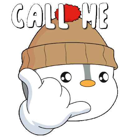 Pudgy Penguin Call Me Sticker