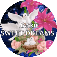 Jackie Sweet Dreams with Doves and Flowers Sticker