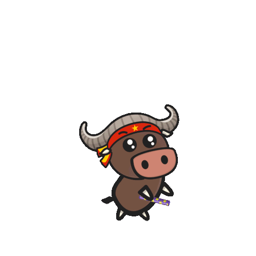 Cute Water Buffalo Happy Anniversary Confetti