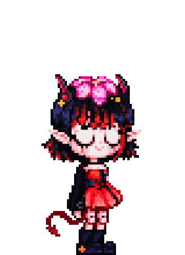 Kaios Kotopia Pixel Devil Girl with Flower Crown