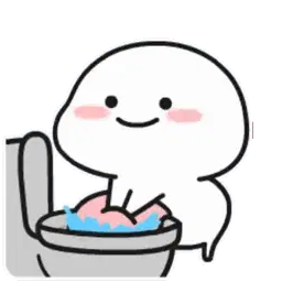 Quby on Toilet with Vomiting Pig Sticker