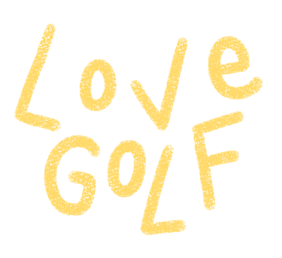 Yellow Love Golf Text Sticker