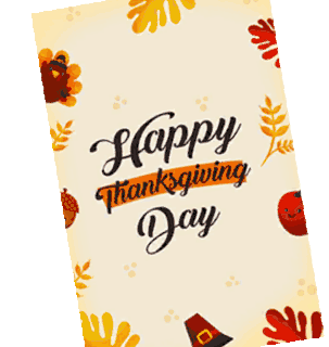 Happy Thanksgiving Thank You Card for Lignon Sticker