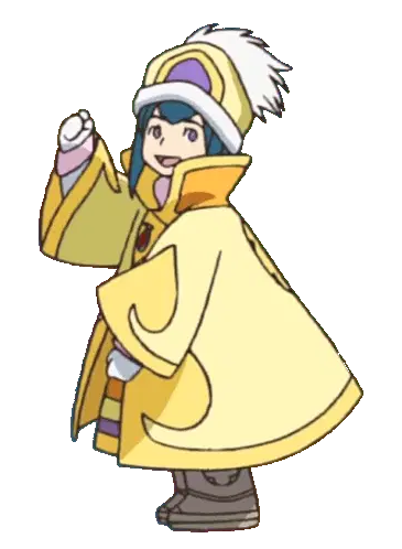 Ana Medaiyu Anime Girl Dancing in Yellow Coat