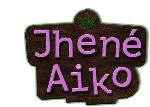 Jhené Aiko Flashing Sign with Cannabis Leaf