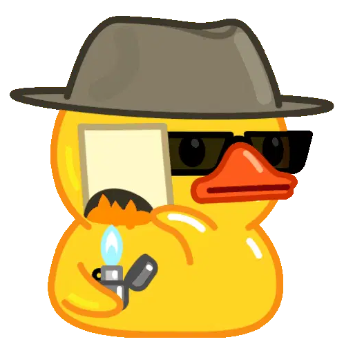 Cool Duck with Hat, Sunglasses & Lighter